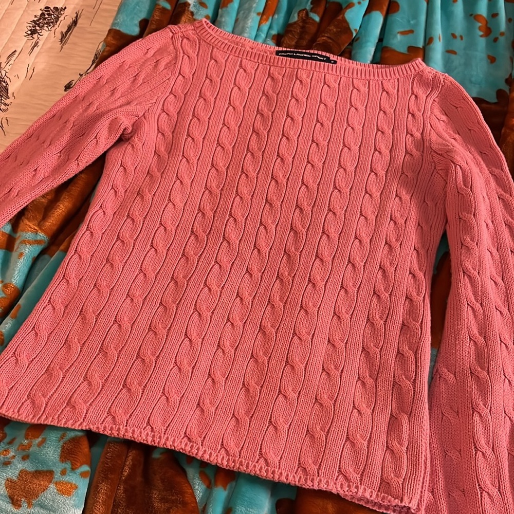 Ralph Lauren sport bell sleeve cableknit sweater - Picture 5 of 10